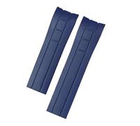 DKWOIS Correa de reloj con extremo curvo de 22 mm y 23 mm compatible con Mido M005430A M005614A, correa de goma for Citizen Blue Angel, correa de silicona(Blue no buckle,23mm)