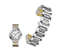DKWOIS Correa de reloj de acero inoxidable con extremo de asa compatible con la serie C-artier Ballon Bleu de 20 x 12 mm, 18 x 11 mm, 14 x 8 mm, correas W6920046 for pulseras de hombre y mujer(Silver