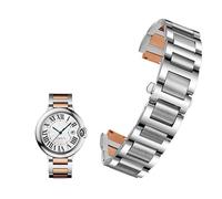 DKWOIS Correa de reloj de acero inoxidable con extremo de asa compatible con la serie C-artier Ballon Bleu de 20 x 12 mm, 18 x 11 mm, 14 x 8 mm, correas W6920046 for pulseras de hombre y mujer(Silver