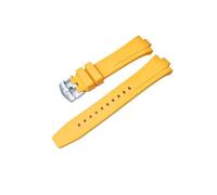 DKWOIS Correa de reloj de caucho fluorado compatible con la colección Citizen TSUYOSA NJ0150 NJ0151ME FKM, pulseras for hombre y mujer, coloridas(Yellow)