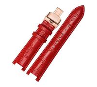DKWOIS Correa de reloj de cuero compatible con MK Mk2277 2425 Correa de reloj con muesca de mesa Correa de reloj for mujer Michael Kors Mike Coles Correa de reloj(Red rose buckle,20x12mm)