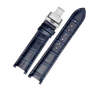 DKWOIS Correa de reloj de cuero compatible con MK Mk2277 2425 Correa de reloj con muesca de mesa Correa de reloj for mujer Michael Kors Mike Coles Correa de reloj(Dark blue silver,20x12mm)
