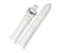 DKWOIS Correa de reloj de cuero compatible con MK Mk2277 2425 Correa de reloj con muesca de mesa Correa de reloj for mujer Michael Kors Mike Coles Correa de reloj(White silver buckle,20x12mm)