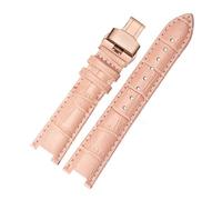 DKWOIS Correa de reloj de cuero compatible con MK Mk2277 2425 Correa de reloj con muesca de mesa Correa de reloj for mujer Michael Kors Mike Coles Correa de reloj(Pink rose buckle,20x12mm)