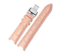 DKWOIS Correa de reloj de cuero compatible con MK Mk2277 2425 Correa de reloj con muesca de mesa Correa de reloj for mujer Michael Kors Mike Coles Correa de reloj(Pink silver buckle,20x12mm)