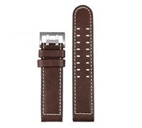DKWOIS Correa de reloj de cuero con clavos de 20 mm y 22 mm compatible con la serie Hamilton Khaki H77616533 H70615733 Correa de reloj for hombre(A Brown white-silver,20mm)