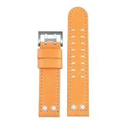 DKWOIS Correa de reloj de cuero con clavos de 20 mm y 22 mm compatible con la serie Hamilton Khaki H77616533 H70615733 Correa de reloj for hombre(B Khaki 2-silver,22mm)