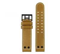 DKWOIS Correa de reloj de cuero con clavos de 20 mm y 22 mm compatible con la serie Hamilton Khaki H77616533 H70615733 Correa de reloj for hombre(B Khaki 1-black,22mm)