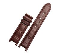DKWOIS Correa de reloj de cuero con muescas 20 * 11mm 22 * 13mm Compatible con GC Guess Passa Lleathe cadena de reloj impermeable hombres mujeres(Brown no bucke,20x11mm)