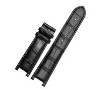 DKWOIS Correa de reloj de cuero con muescas 20 * 11mm 22 * 13mm Compatible con GC Guess Passa Lleathe cadena de reloj impermeable hombres mujeres(Black no bucke,22x13mm)