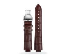 DKWOIS Correa de reloj de cuero genuino compatible con L-ouis Vuitton LV Tambour Q1121 Q114k Correa de reloj convexa for hombre de 12 mm y 10 mm Pulsera for hombre y mujer(A-brown-silver,21.12mm)