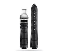 DKWOIS Correa de reloj de cuero genuino compatible con L-ouis Vuitton LV Tambour Q1121 Q114k Correa de reloj convexa for hombre de 12 mm y 10 mm Pulsera for hombre y mujer(A-black a-silver,18.10mm)