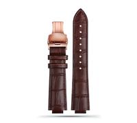 DKWOIS Correa de reloj de cuero genuino compatible con L-ouis Vuitton LV Tambour Q1121 Q114k Correa de reloj convexa for hombre de 12 mm y 10 mm Pulsera for hombre y mujer(A-brown-rose gold,18.10mm)