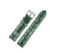 DKWOIS Correa de reloj de cuero genuino de moda for hombre, correa de textura de cocodrilo con personalidad clara, correa de reloj de pulsera de 18 mm, 20 mm y 22 mm, azul(Green,22mm-rose gold clasp)