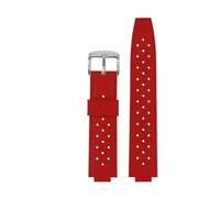 DKWOIS Correa de reloj de goma compatible con reloj LV con boca elevada compatible con Louis Vuitton Tambour Series Q1121 Correa de reloj dedicada for hombres y mujeres Q114k(Red silver pin)