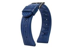 DKWOIS Correa de reloj de goma de 20 mm y 22 mm compatible con pulseras tipo gofre IWC Citizen, correa de reloj deportiva universal de silicona for hombre(Blue-black,20mm)
