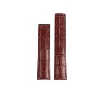 DKWOIS Correa de reloj de piel de cocodrilo for hombre, compatible con TAG Heuer Calera, de 19 mm, 20 mm y 22 mm, color azul, marrón, negro y rojo(Brown no buckle,22mm)