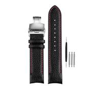 DKWOIS Correa de reloj de piel de vaca con grano de lichi y extremo curvo compatible con Casio EDIFICE EQB-800BL EQB500 EQB501 EQB900 de 22 mm(Black red Black B,EQB 800)