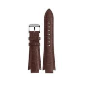 DKWOIS Correa de reloj de piel de vaca de 24 x 14 mm for correa de reloj Tissot T60 1853, serie L875/975K, accesorios for correa de reloj con extremo convexo(Brown silver pin)