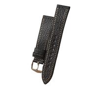 DKWOIS Correa de reloj de piel de vaca italiana hecha a mano, correa de reloj de expresión toscana de 18, 20 y 22mm, pulsera Vintage marrón y negra for hombre, estilo Retro(B Color,22mm)