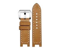 DKWOIS Correa de reloj de piel de vaca vintage compatible con G-SHOCK GST-W120L/W130L//S120/S100/S110 MTG-B1000 G1000 Correa de reloj Pulsera for hombre(Khaki white -steel)