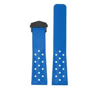DKWOIS Correa de reloj de silicona blanda de 22 mm compatible con TAG HEUER Correa de reloj MONACO CARRERA FORMULA 1 Pulsera con hebilla plegable(Blue black)