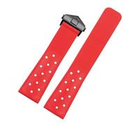 DKWOIS Correa de reloj de silicona blanda de 22 mm compatible con TAG HEUER Correa de reloj MONACO CARRERA FORMULA 1 Pulsera con hebilla plegable(Red black)