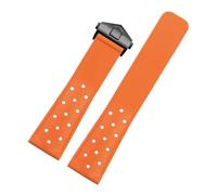 DKWOIS Correa de reloj de silicona blanda de 22 mm compatible con TAG HEUER Correa de reloj MONACO CARRERA FORMULA 1 Pulsera con hebilla plegable(Orange black)