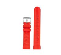 DKWOIS Correa de reloj de silicona compatible con Mido New Multifort TV Series M049.526 Correa de reloj de goma de 22 mm Pulsera suave for hombre(Red silver A)