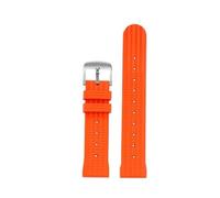 DKWOIS Correa de reloj de silicona compatible con Mido New Multifort TV Series M049.526 Correa de reloj de goma de 22 mm Pulsera suave for hombre(Orange silver)