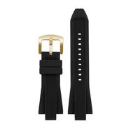 DKWOIS Correa de reloj de silicona compatible con pulsera Michael Kors Mk 8184 8729 9020 MK8152 MK9020 9026 8296 8445 Correa de reloj for hombre 29x13 mm Naranja Azul(Black-gold buckle)