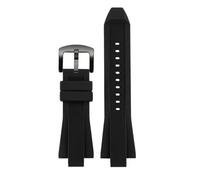 DKWOIS Correa de reloj de silicona compatible con pulsera Michael Kors Mk 8184 8729 9020 MK8152 MK9020 9026 8296 8445 Correa de reloj for hombre 29x13 mm Naranja Azul(Black-black buckle)