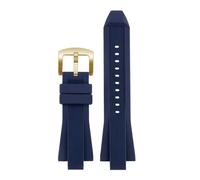 DKWOIS Correa de reloj de silicona compatible con pulsera Michael Kors Mk 8184 8729 9020 MK8152 MK9020 9026 8296 8445 Correa de reloj for hombre 29x13 mm Naranja Azul(Blue-Gold Buckle)