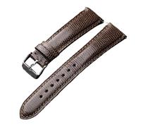 DKWOIS Correa de reloj hecha a mano con patrón de lagarto de piel de vaca, correa suave de cuero de primera capa de 18, 19, 20, 21 y 22MM, pulsera Retro informal(B silver buckle,21mm)