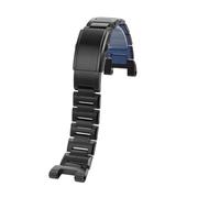 DKWOIS Correa de reloj sólida compatible con Casio Steel Heart GST-B100/S120/W300/S310/S300, con muesca y modificación no destructiva, for hombre.(Black-blue)