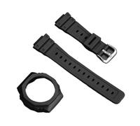 DKWOIS Correa de resina GA-2100 + estuche compatible con Casio G-Shock GA-2110, repuesto de correa de reloj de liberación rápida, brazalete for hombre y mujer, bisel protector y estuche.(Black set)
