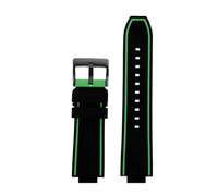 DKWOIS Correa de silicona con interfaz convexa for reloj Citizen Red Devils Series CC3079-11E CC3075-80E CC3039-08.(Black Green-black)