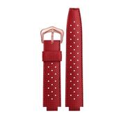 DKWOIS Correas de reloj de silicona de 18-11 mm, 20-12 mm, 22-14 mm Correa de reloj de 20 mm compatible con correa de caucho for reloj Cartier Blue Balloon(Red rose pin,20.12mm)