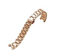 DKWOIS Muesca Correa de acero inoxidable Compatible con reloj Rossini GC Cinturón for mujer Pulsera de reloj de oro rosa 16 * 8 mm 18 * 10 mm 20 * 11 mm Enviar tornillos(Rose gold,18-10mm)