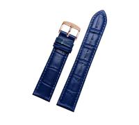 DKWOIS Pulsera de cuero genuino color azul reloj compatible con correa de reloj Citi-zen Ro-ssini 14 16 18 20 mm 21 22 mm 23 mm venta al por mayor(Royalblue Pin rose,14mm)