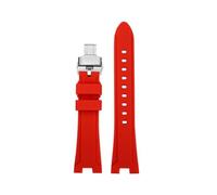 DKWOIS Pulsera de silicona suave con muescas compatible con relojes Citizen de la serie NJ0150/NJ0151. Correa de silicona modificada Water Ghost de la serie ME Color.(Red silver)