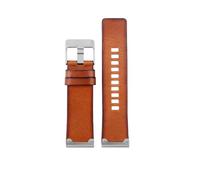 DKWOIS Reloj retro con correa de cuero for hombre DZ4343 DZ4323 DZ7406 con correa de cuero retro de 22 mm, 24 mm y 26 mm(B brown-silver,24mm)