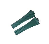 DKWOIS Repuesto de goma FKM compatible con Tissot PRX T1374007 A/410A CTS, diseño ajustable, barras de resorte de liberación rápida(Green,12MM_ROSE GOLD BUCKLE)