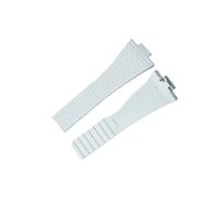 DKWOIS Repuesto de goma FKM compatible con Tissot PRX T1374007 A/410A CTS, diseño ajustable, barras de resorte de liberación rápida(White,12MM_SILVER BUCKLE)