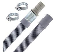 DL-pro 1m Tubo de desagüe de extensión Ø 19/19-22mm con abrazadera universal para aguas residuales -20° hasta +90° C para lavavajillas y lavadora