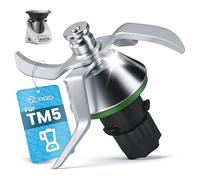 DL-pro Cuchillo compatible con Thermomix TM5 Cuchilla de repuesto con 4 cuchillas de acero inoxidable, incluye junta 132 x 120 x 80 mmTM 5 accesorios para robot de cocina