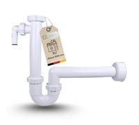 DL-pro Fregadero de cocina con conector para aparato, diámetro de 40 mm, tapón de olor fijo de tubo, cierre de olor integrado en la rama del dispositivo con borde de goma, guía de tubo que ahorra