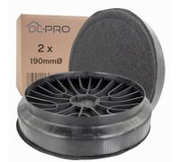 DL-pro Juego de 2 filtros de carbón activo redondos Ø190 mm para campana extractora Bosch 00796390 DHZ5276 Siemens LZ52751 Neff Z5138X1