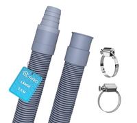 DL-pro Manguera de desagüe universal de 2,5 m extensión con abrazaderas [Ø 19 mm] para lavadora - Extensión de manguera para lavadora [PERFECTAMENTE ESTANCA] - Manguera de desagüe para lavavajillas y