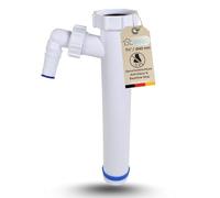 DL-pro Tubo de inmersión DN40 (1 1/2 pulgadas G6/4), 265 mm, 1 conector de dispositivo, antiolores y tapón de retorno, para lavadora o lavavajillas